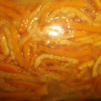 Sugaring Shredded mandarin orange peel